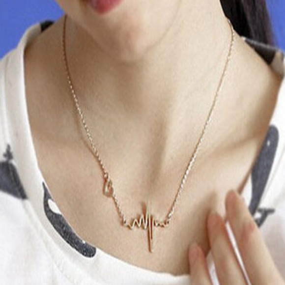 None Jewelry - fashion gold heartbeat necklace nwot 5 for $25